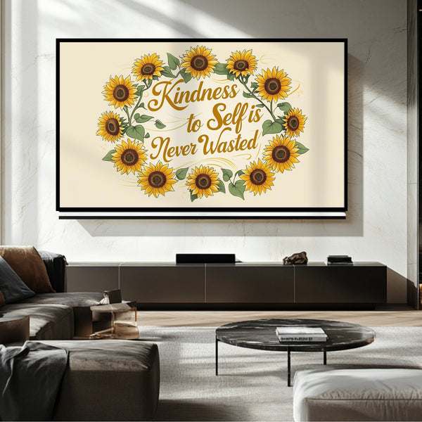 Televisor con marco amarillo: arte digital para televisores Samsung Frame