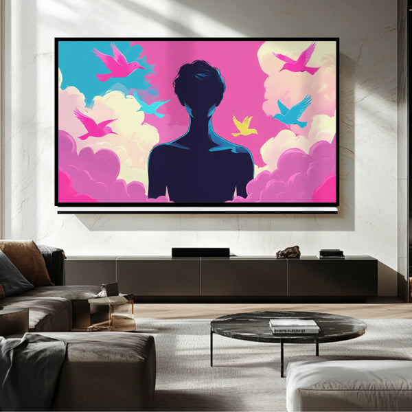 Televisor con marco Art Déco: Arte digital para televisores Samsung con marco