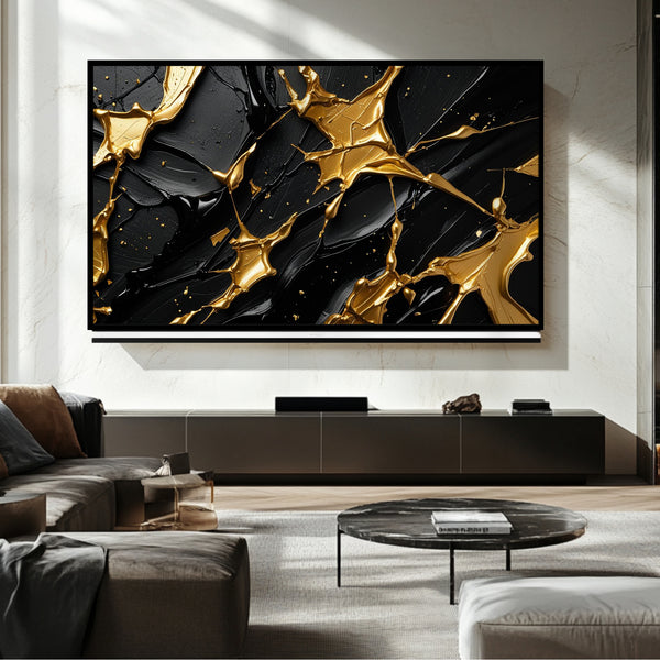 Negro y dorado: arte digital para Samsung Frame TV
