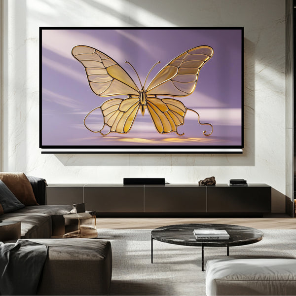 Mariposa dorada: Arte digital para Samsung Frame TV