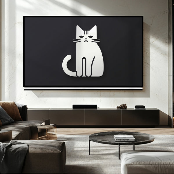 Marco para TV con emoji de gato: Arte digital para Samsung Frame TV