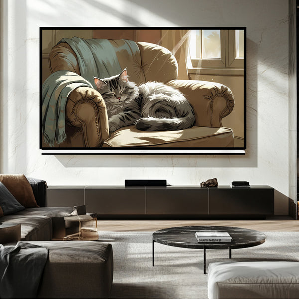 TV con marco Cat Lifespan: Arte digital para televisores Samsung Frame