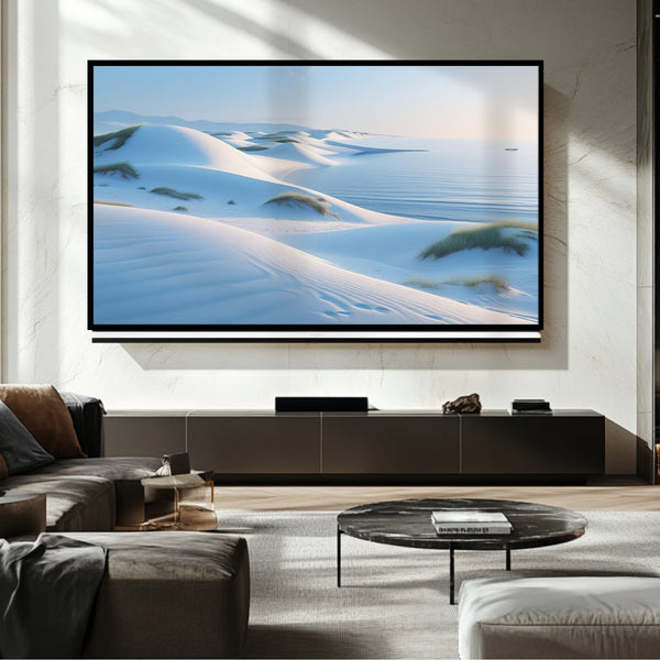 Marco para TV con paisaje costero - Arte digital para Samsung Frame TV