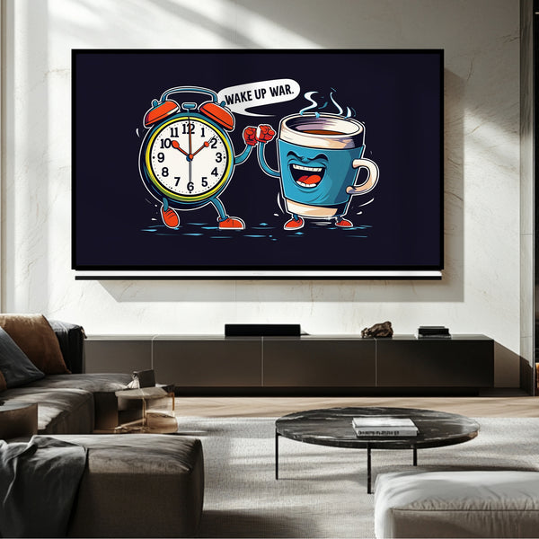Marco de TV con forma de taza de café: Arte digital para Samsung Frame TV