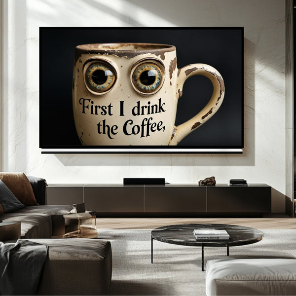Marco de TV con Humor de Café - Arte digital para Samsung Frame TV