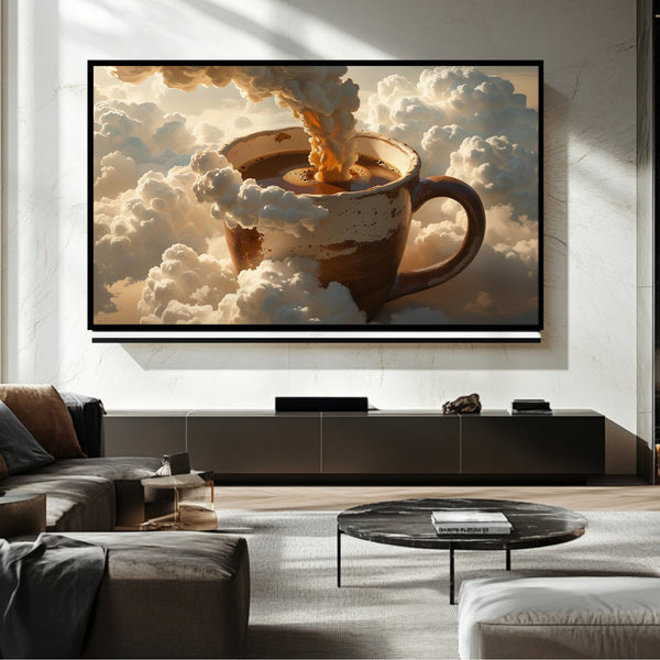 Cafetería con marco para TV: Arte digital para Samsung Frame TV