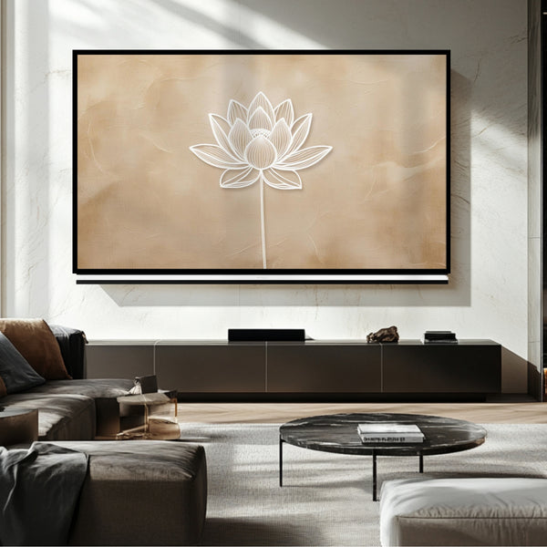 Cadre TV Fleurs de Lotus - Art numérique pour téléviseur Samsung Frame