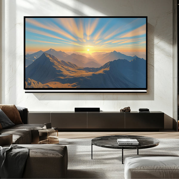 Cadre TV Paysage de montagne – Art numérique pour téléviseur Samsung Frame