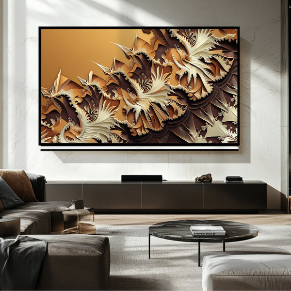 Téléviseur à cadre moutarde – Art numérique pour téléviseur Samsung Frame