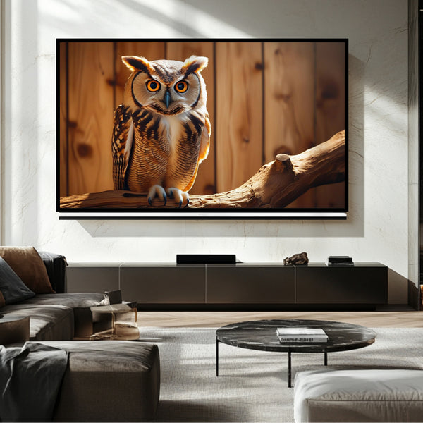 Téléviseur à cadre hibou – Art numérique pour téléviseur Samsung Frame