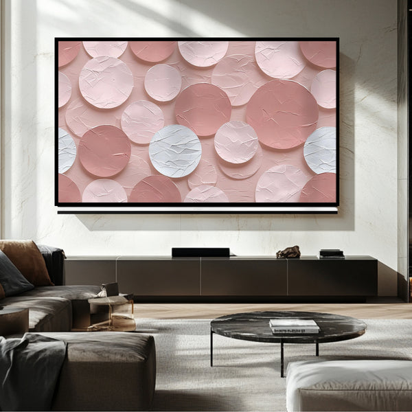 Cadre TV à dégradé de cercles roses – Art numérique pour téléviseur Samsung Frame