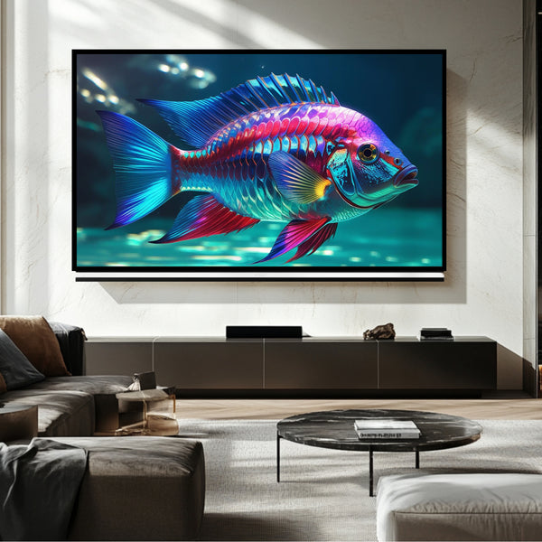 Téléviseur à cadre Rainbow Fish – Art numérique pour téléviseur Samsung Frame
