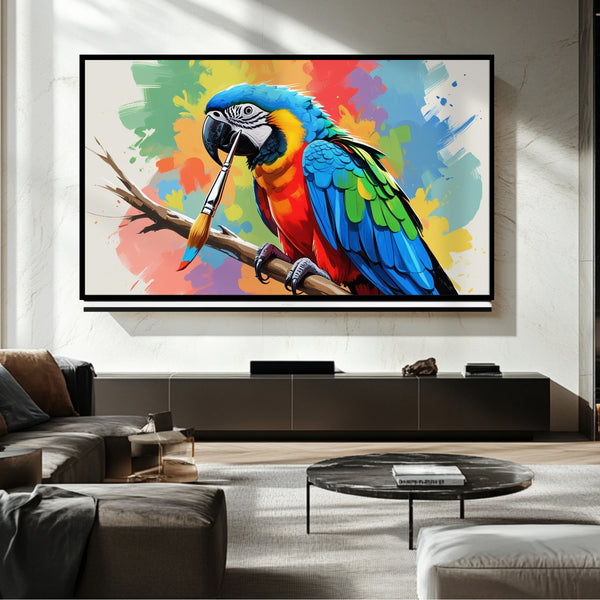 Téléviseur cadre perroquet arc-en-ciel – Art numérique pour téléviseur Samsung Frame