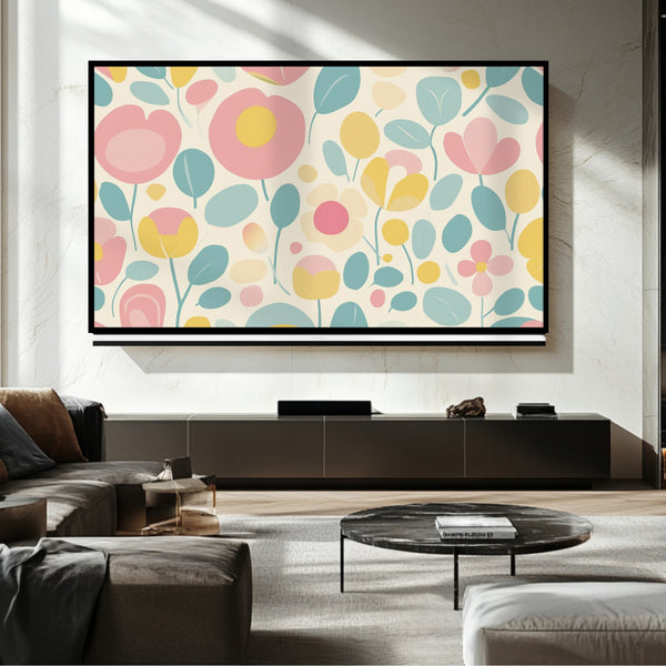 Marco de TV con flores de verano - Arte digital para Samsung Frame TV