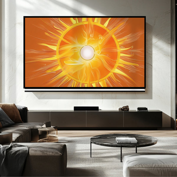 Marco para TV con sol de verano: Arte digital para Samsung Frame TV