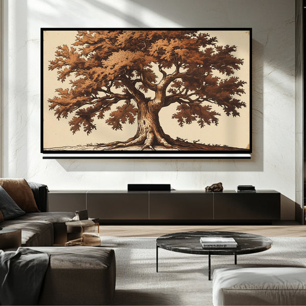 Televisor con marco de árbol vintage del siglo XVI: arte digital para televisores Samsung con marco