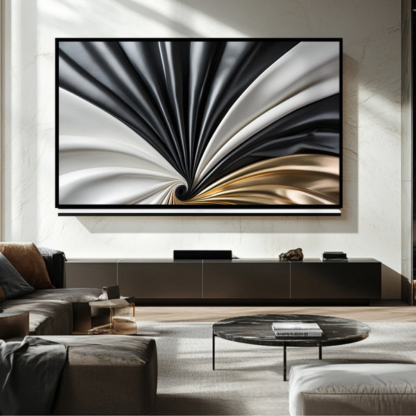 Televisor con marco ancho negro mate - Arte digital para televisores Samsung Frame
