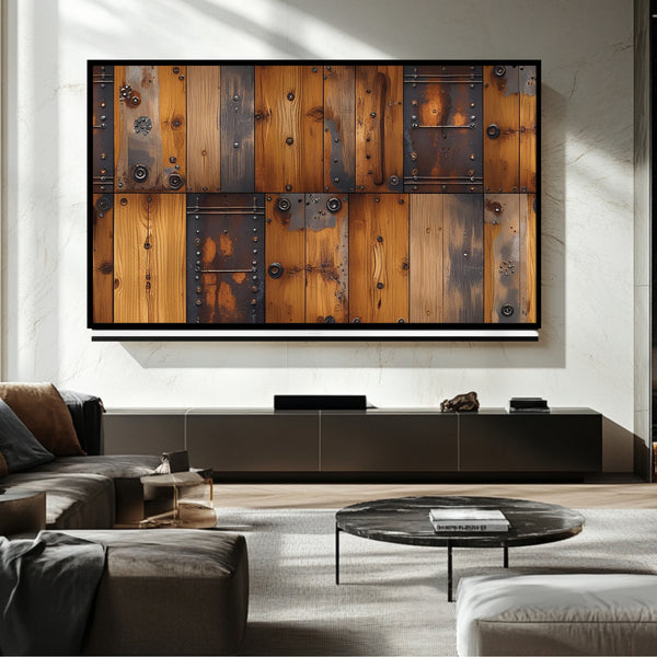 TV con marco de madera: Arte digital para TV con marco Samsung