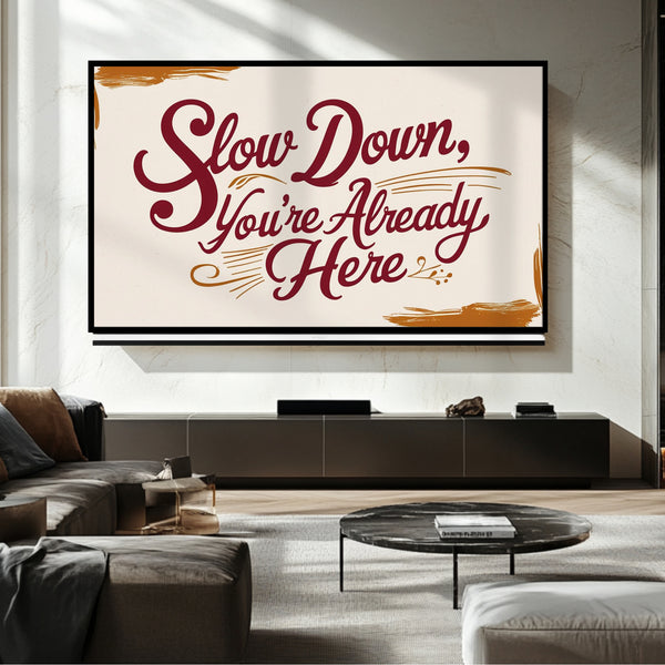 Marco de TV con humor zen: arte digital para Samsung Frame TV