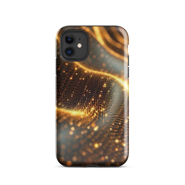 Show Shimmering Golden Waves Case | iPhone 11 - 16 Pro Max Elegant Shell