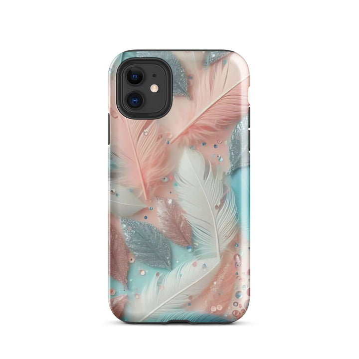 Feathered Glitter Finish Case | iPhone 11–16 Pro Max Shimmer Shell | Iconskins