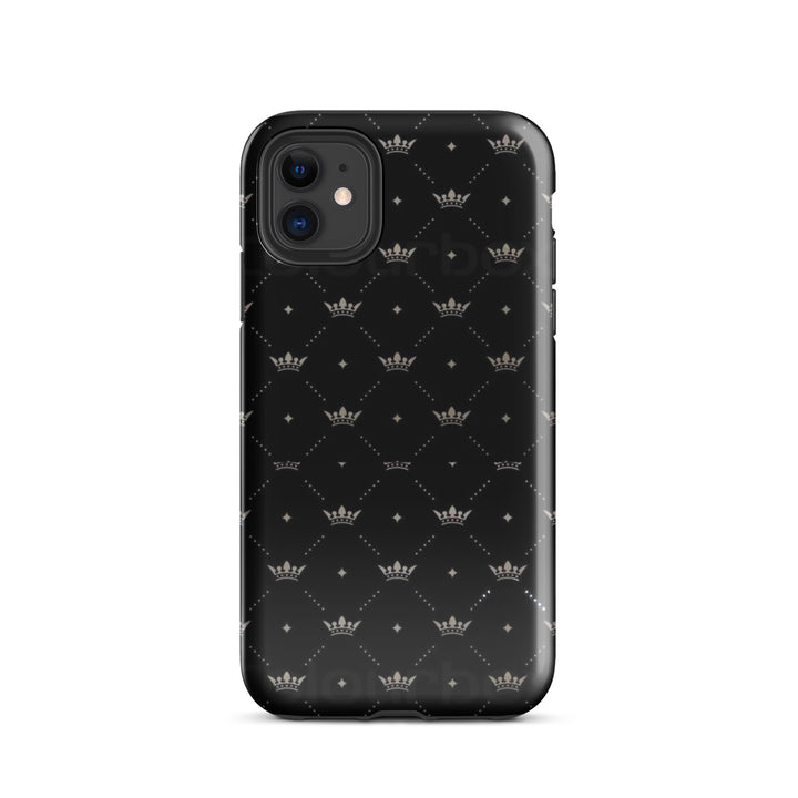 Black Crown Pattern Case | iPhone 11 - 16 Pro Max Royal Shell | Icon Skins