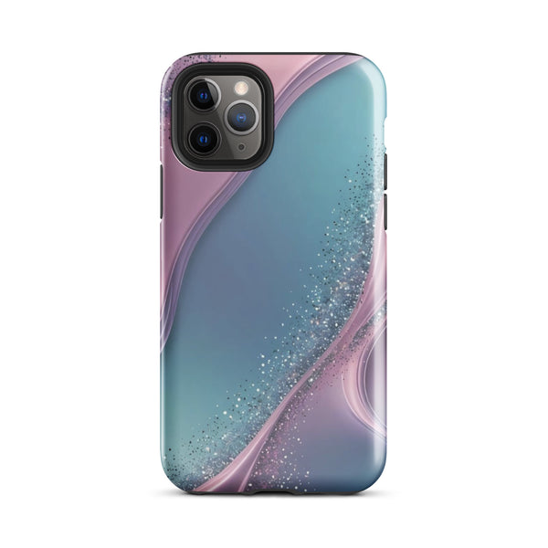 Pink Blue Glitter Waves Case | iPhone 16 Pro Max Stylish Shell | Iconskins