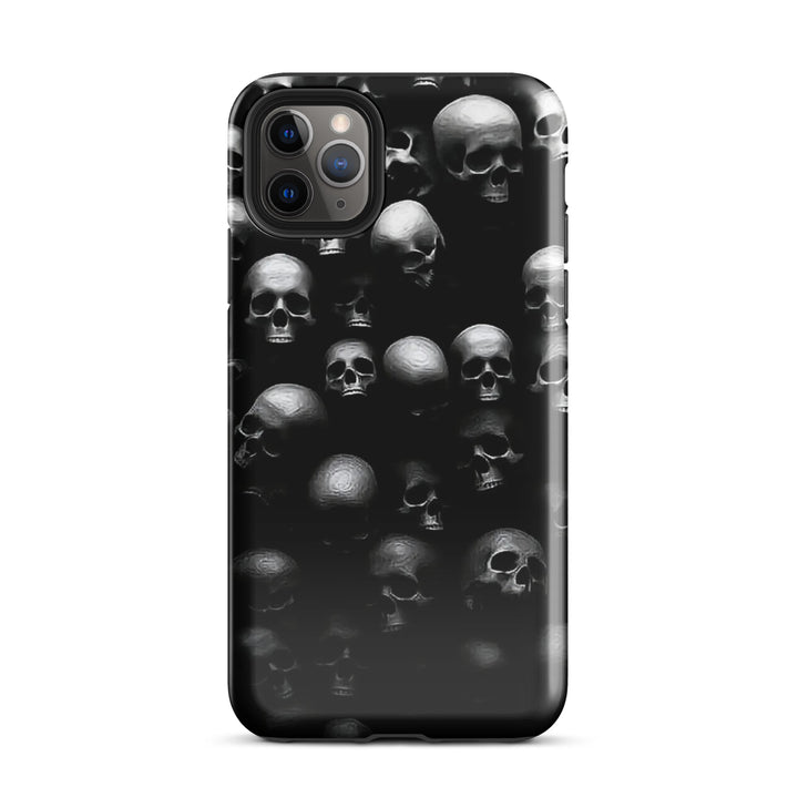 Dark Skull Pile Case | iPhone 11–16 Pro Max Gothic Skull Shell | Iconskins