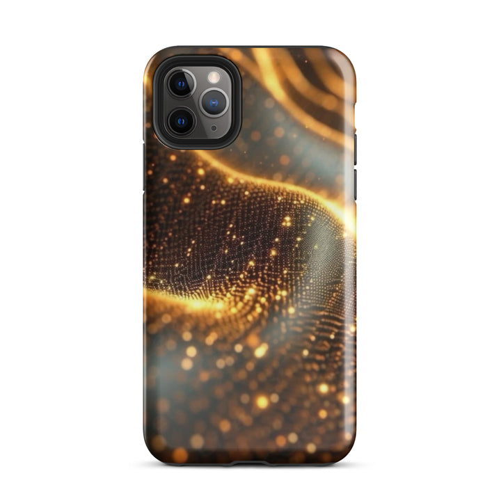 Show Shimmering Golden Waves Case | iPhone 11 - 16 Pro Max Elegant Shell