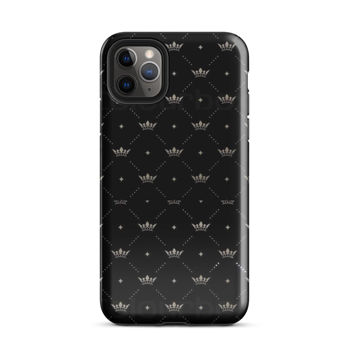 Black Crown Pattern Case | iPhone 11 - 16 Pro Max Royal Shell | Icon Skins