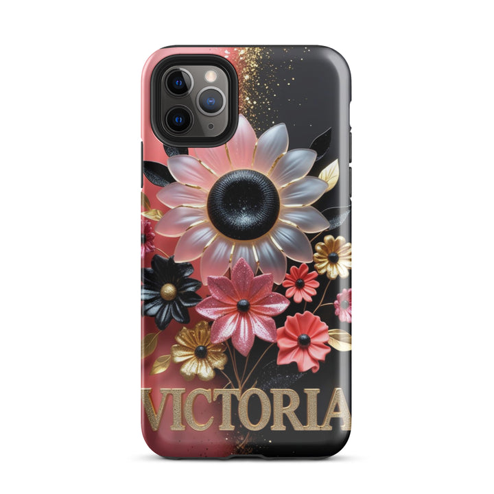 Black and Pink Floral Case – iPhone 11 Pro Max Luxury Shell | Icon Skins