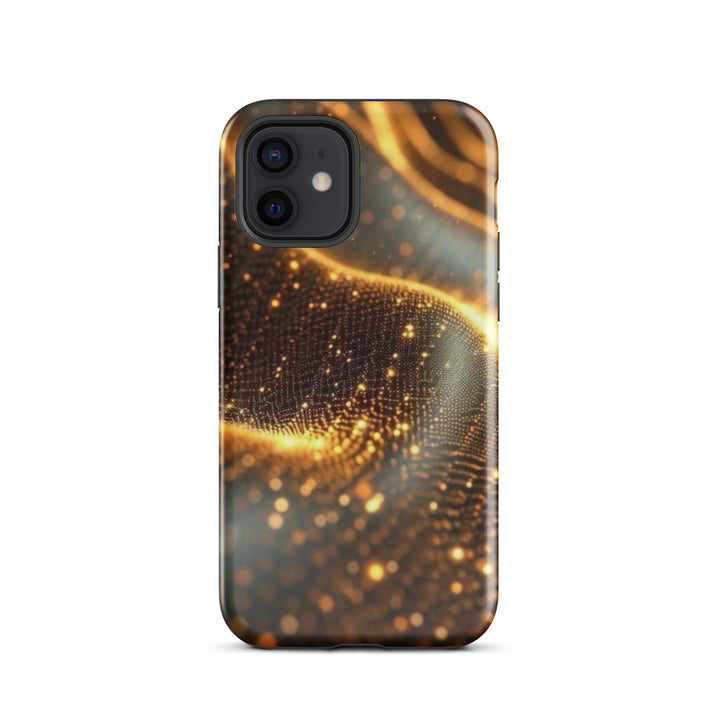 Show Shimmering Golden Waves Case | iPhone 11 - 16 Pro Max Elegant Shell