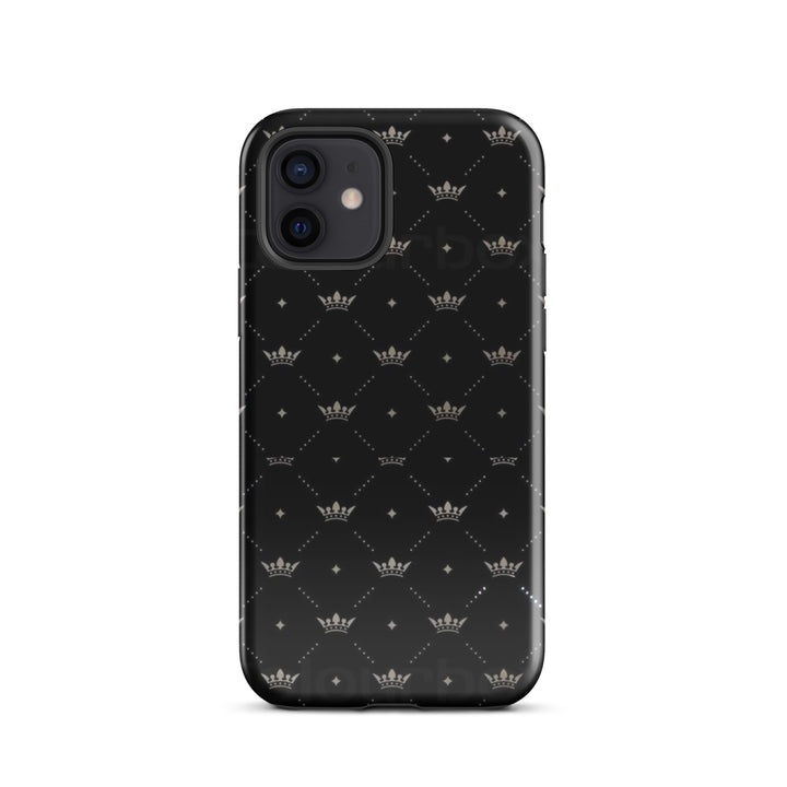 Black Crown Pattern Case | iPhone 11 - 16 Pro Max Royal Shell | Icon Skins