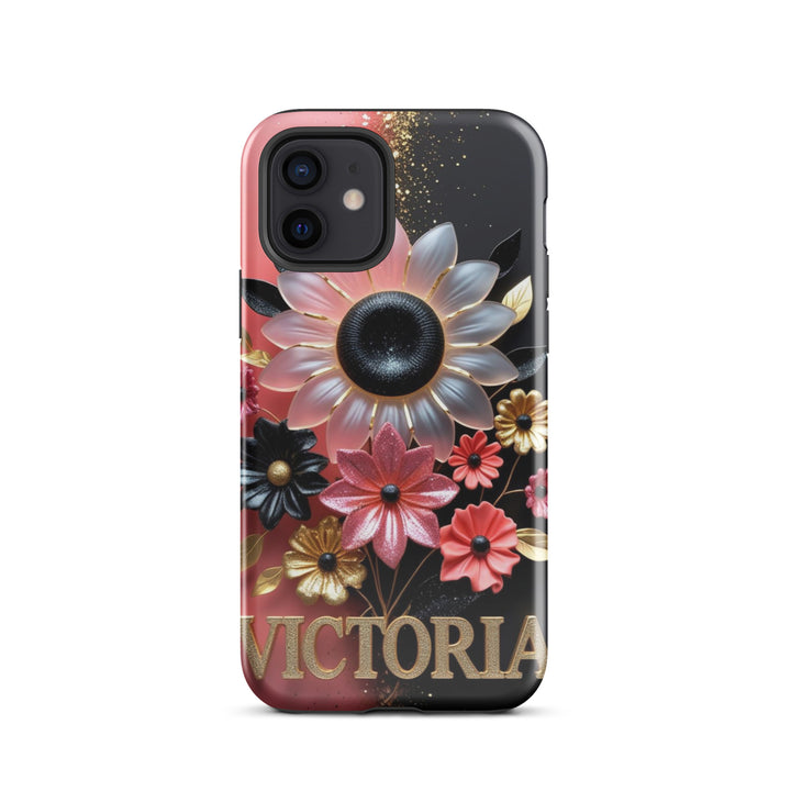 Black and Pink Floral Case – iPhone 12 Luxury Shell | Icon Skins