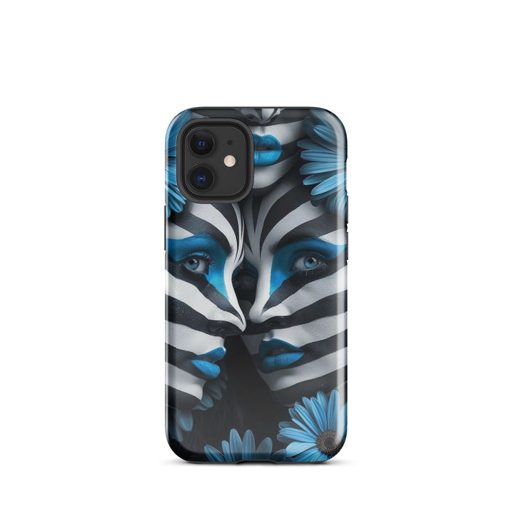 Blue Zebra Flowers Case | iPhone 11 - 16 Pro Max Bold Floral Design | Iconskins