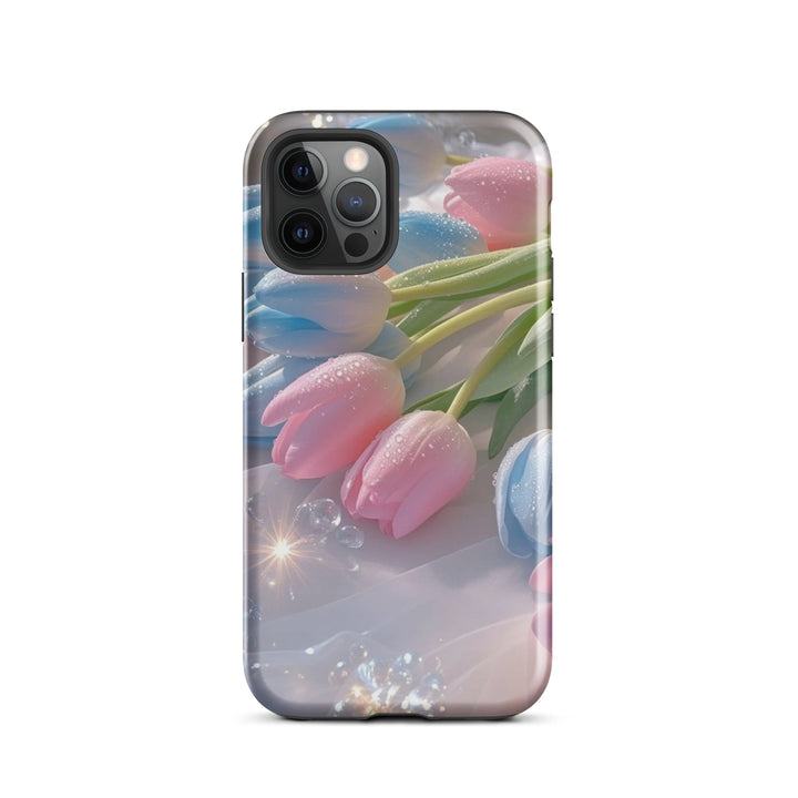 Pink Blue Tulips | iPhone 11 - 16 Pro Max Floral Shell in Pastels | Iconskins