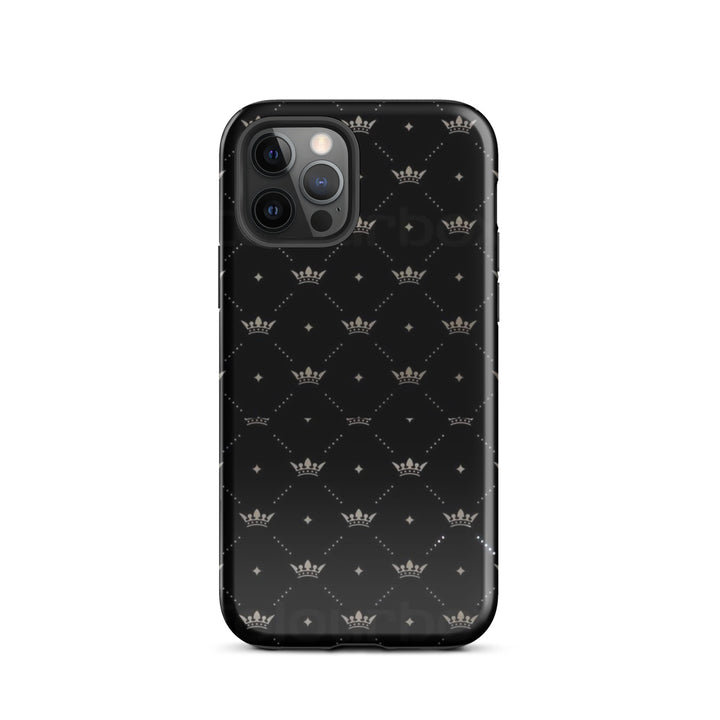 Black Crown Pattern Case | iPhone 11 - 16 Pro Max Royal Shell | Icon Skins
