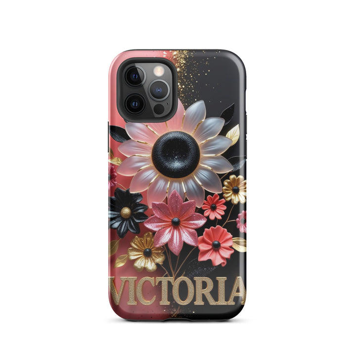 Black and Pink Floral Case – iPhone 12 Pro Luxury Shell | Icon Skins