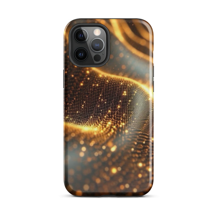 Show Shimmering Golden Waves Case | iPhone 11 - 16 Pro Max Elegant Shell
