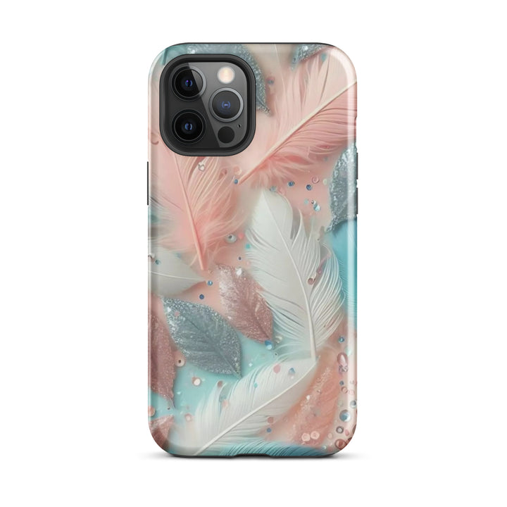 Feathered Glitter Finish Case | iPhone 11–16 Pro Max Shimmer Shell | Iconskins