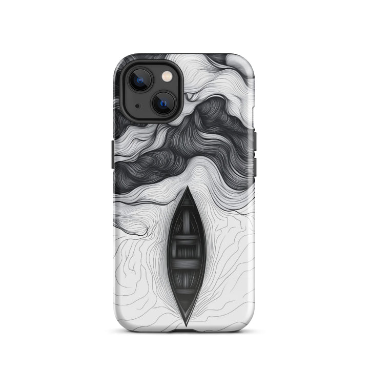 Ocean Boat Abstract Case | iPhone 11 - 16 Pro Max Nautical Art Shell | Icon Skins