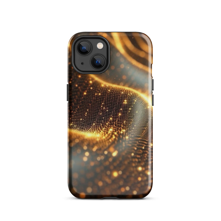 Show Shimmering Golden Waves Case | iPhone 11 - 16 Pro Max Elegant Shell