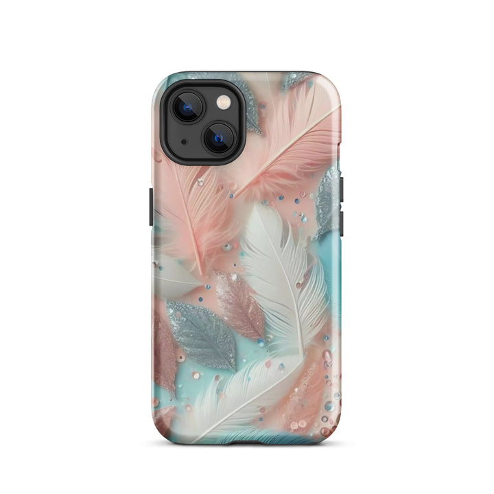 Feathered Glitter Finish Case | iPhone 11–16 Pro Max Shimmer Shell | Iconskins