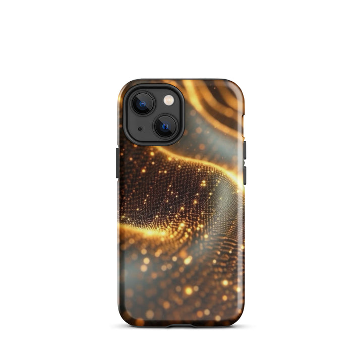 Show Shimmering Golden Waves Case | iPhone 11 - 16 Pro Max Elegant Shell