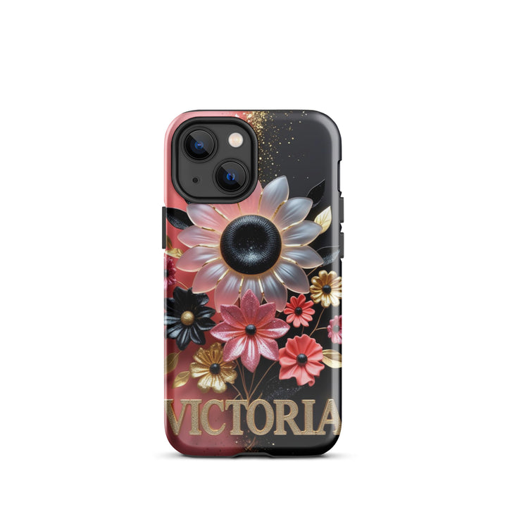 Black and Pink Floral Case – iPhone 13 Mini Luxury Shell | Icon Skins