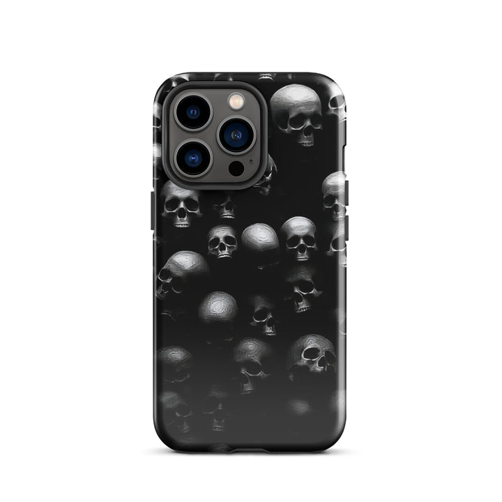 Dark Skull Pile Case | iPhone 11–16 Pro Max Gothic Skull Shell | Iconskins