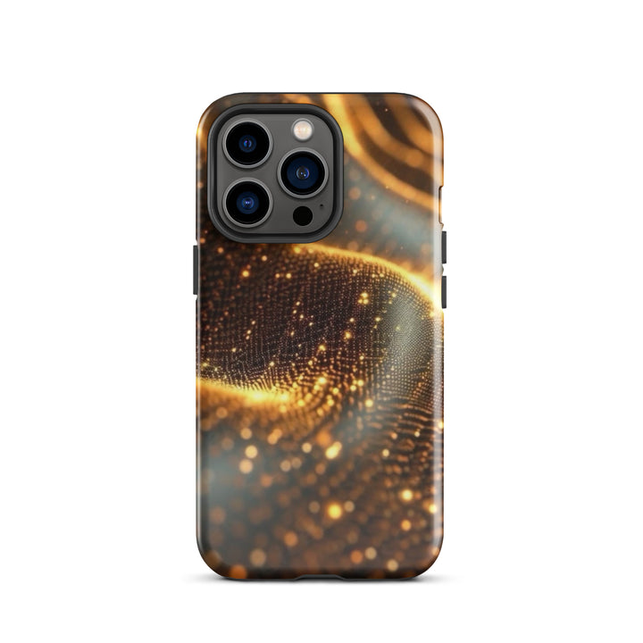 Show Shimmering Golden Waves Case | iPhone 11 - 16 Pro Max Elegant Shell