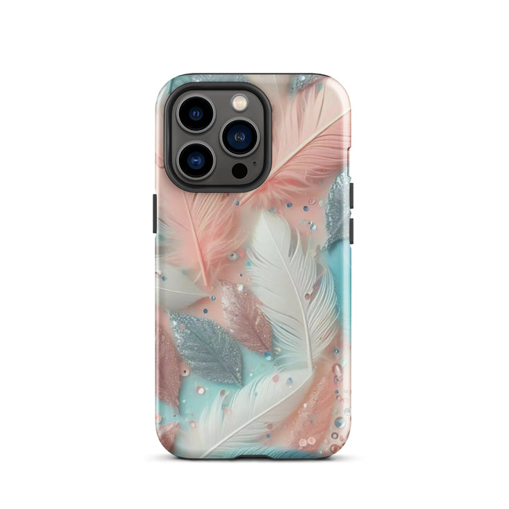 Feathered Glitter Finish Case | iPhone 11–16 Pro Max Shimmer Shell | Iconskins