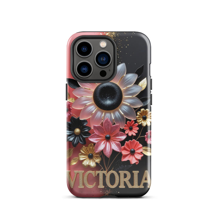 Black and Pink Floral Case – iPhone 13 Pro Luxury Shell | Icon Skins