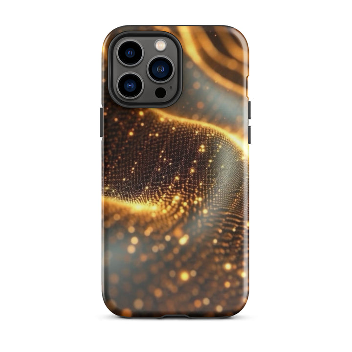 Show Shimmering Golden Waves Case | iPhone 11 - 16 Pro Max Elegant Shell